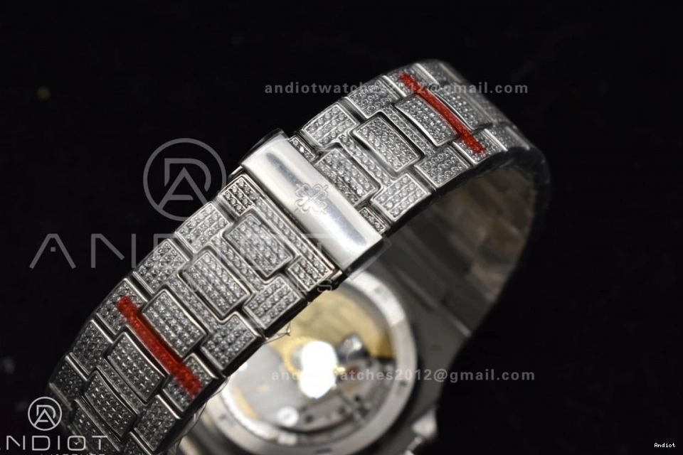 Full 5711 SS A324 Bezel Nautilus Dial Diamonds on TWF Diamonds Bracelet & 0328